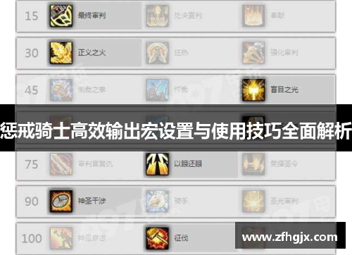 惩戒骑士高效输出宏设置与使用技巧全面解析